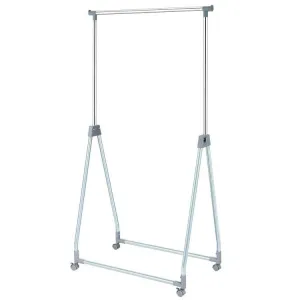 Folding Extendable Metal Clothes Rack with Lockable Wheels