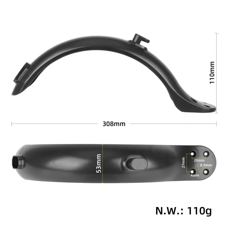 For Xiaomi M365 / 1S / PRO Scooter Accessories Plastic Rear Fender 4 Hole Rear Fenders 8.5 inch Fender, Specification: Single Fender