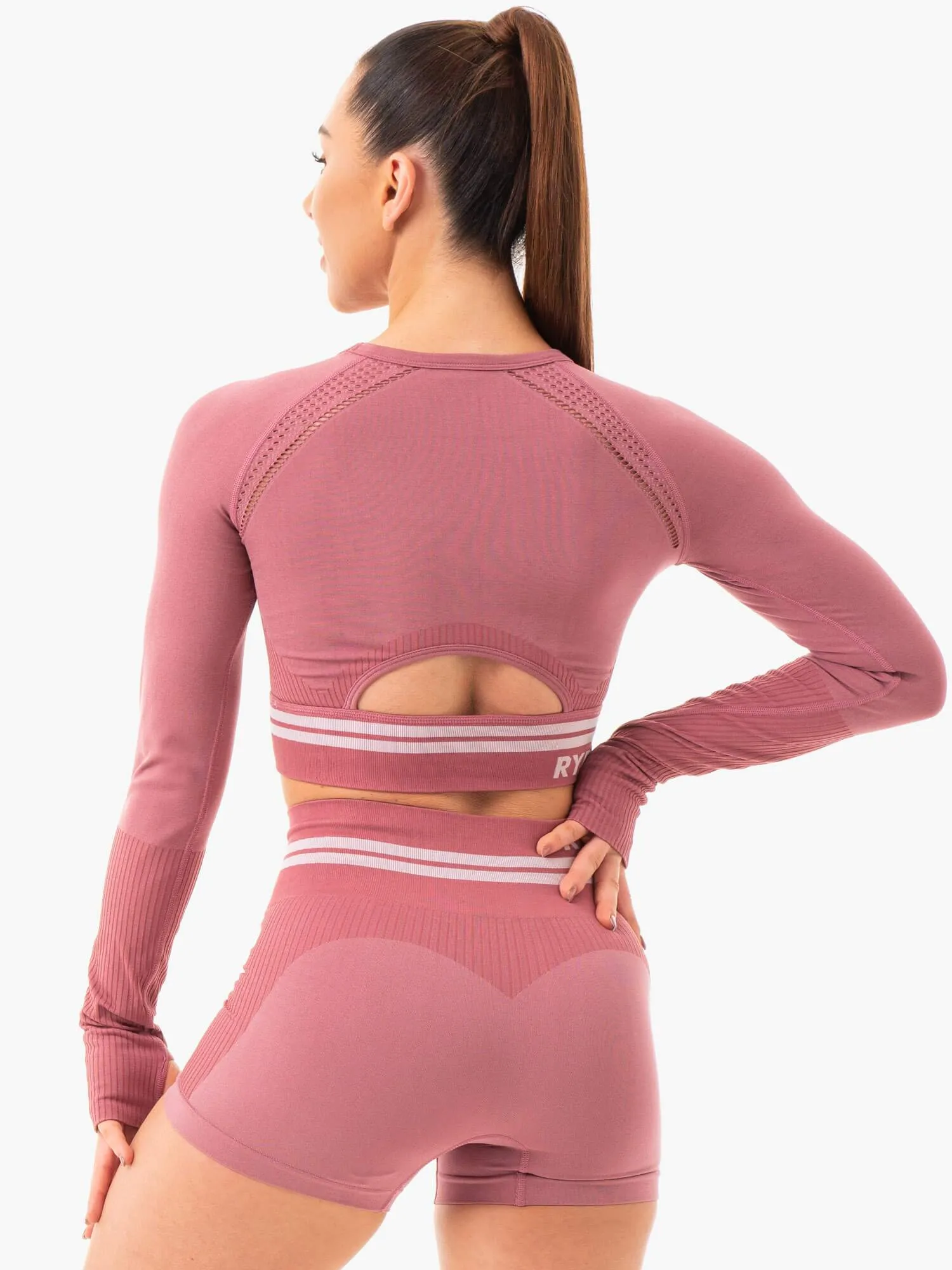 Freestyle Seamless Long Sleeve Crop - Dusty Pink