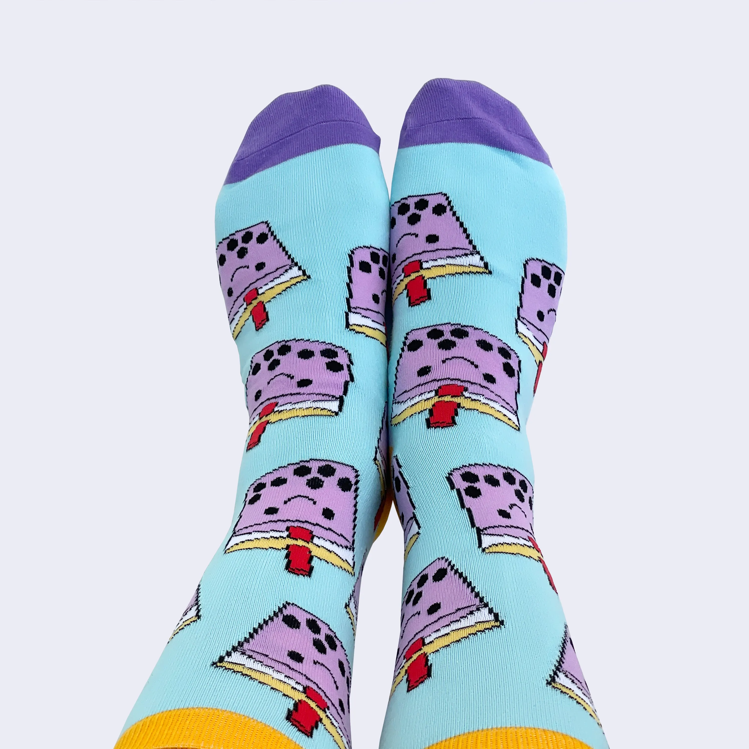 Giant Robot - Big Boba Socks - Light Blue w/ Taro Boba