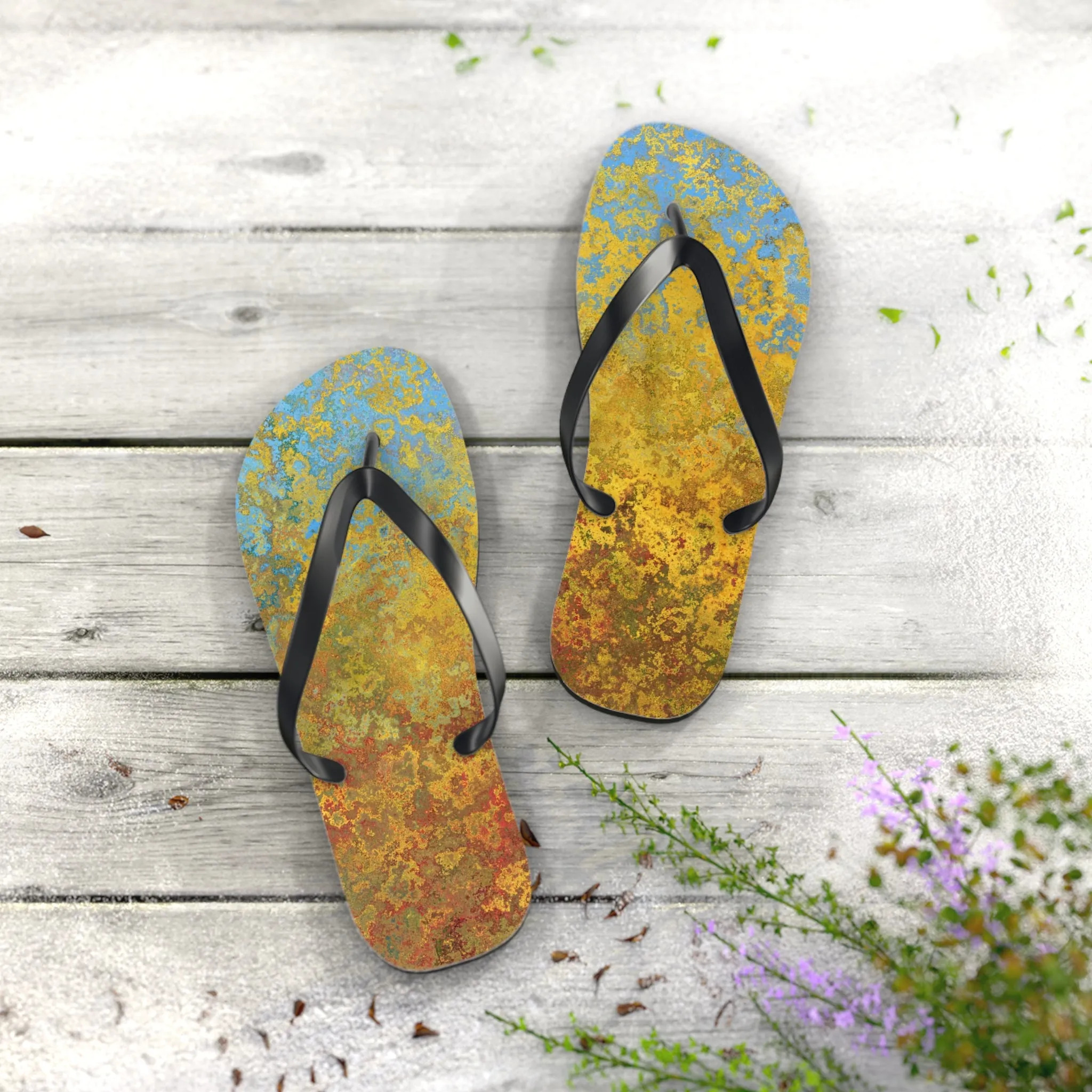 Gold and blue spots - Inovax Flip Flops