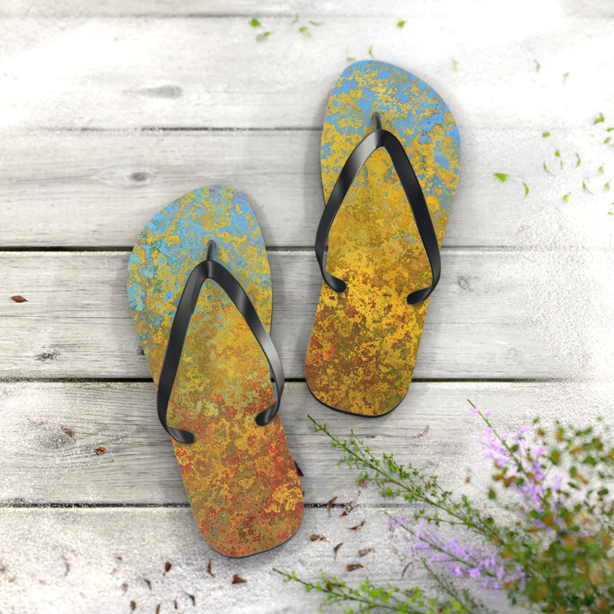 Gold and blue spots - Inovax Flip Flops