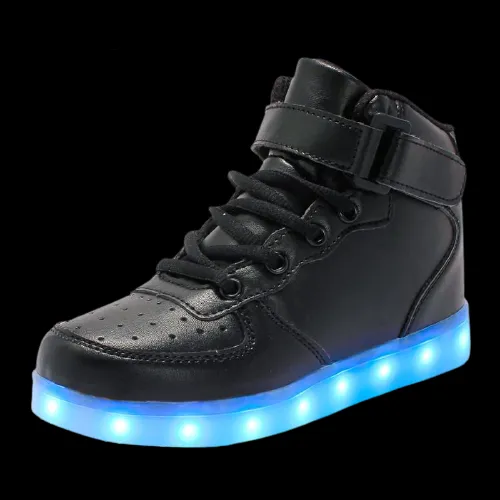 Gold/Black/Silver/Blue Led Shoes High Top With Remote | Light Up Shoes For Men And Women | Led Shoes For Kids And Adults