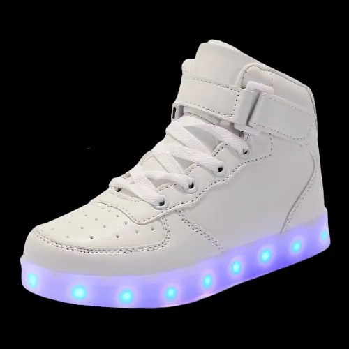 Gold/Black/Silver/Blue Led Shoes High Top With Remote | Light Up Shoes For Men And Women | Led Shoes For Kids And Adults