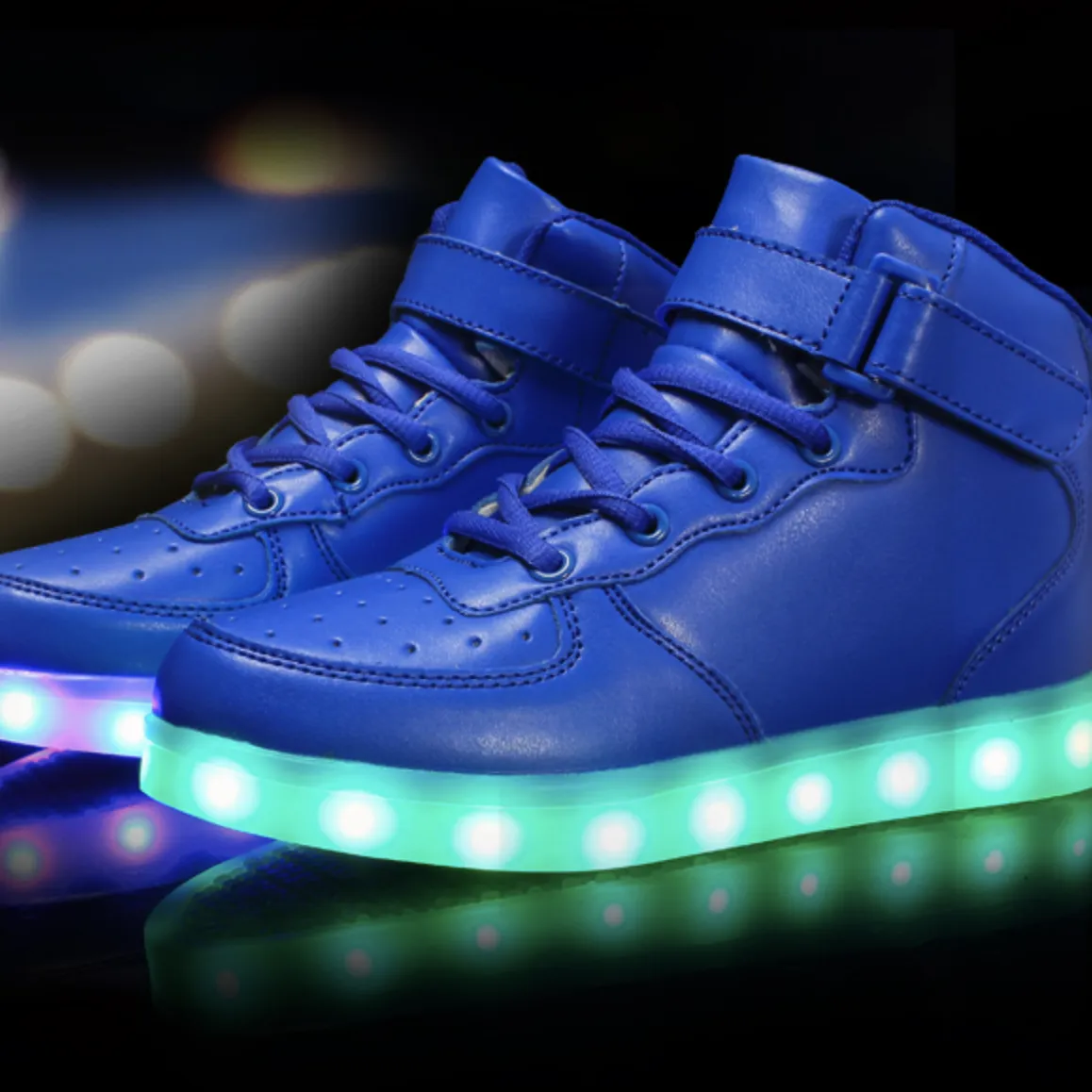 Gold/Black/Silver/Blue Led Shoes High Top With Remote | Light Up Shoes For Men And Women | Led Shoes For Kids And Adults