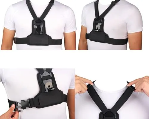 GoPro Adjustable Elastic Chest Mount Harness for Hero Camera - Black