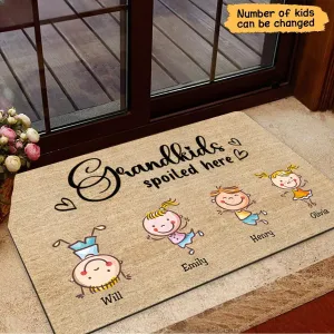 Grandkids - Grandkids Spoiled Here - Personalized Doormat