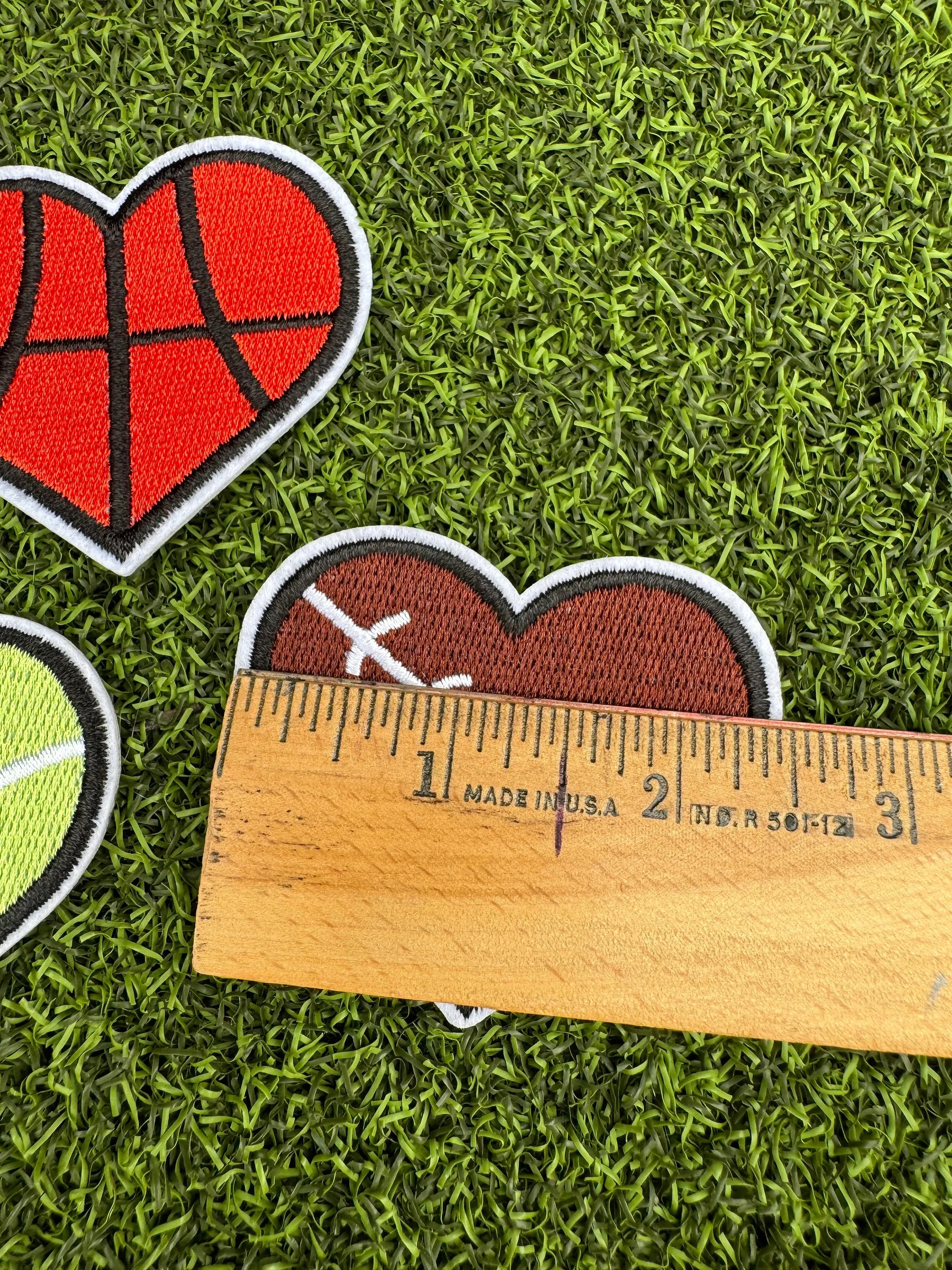 Heart Sports Iron On Patches