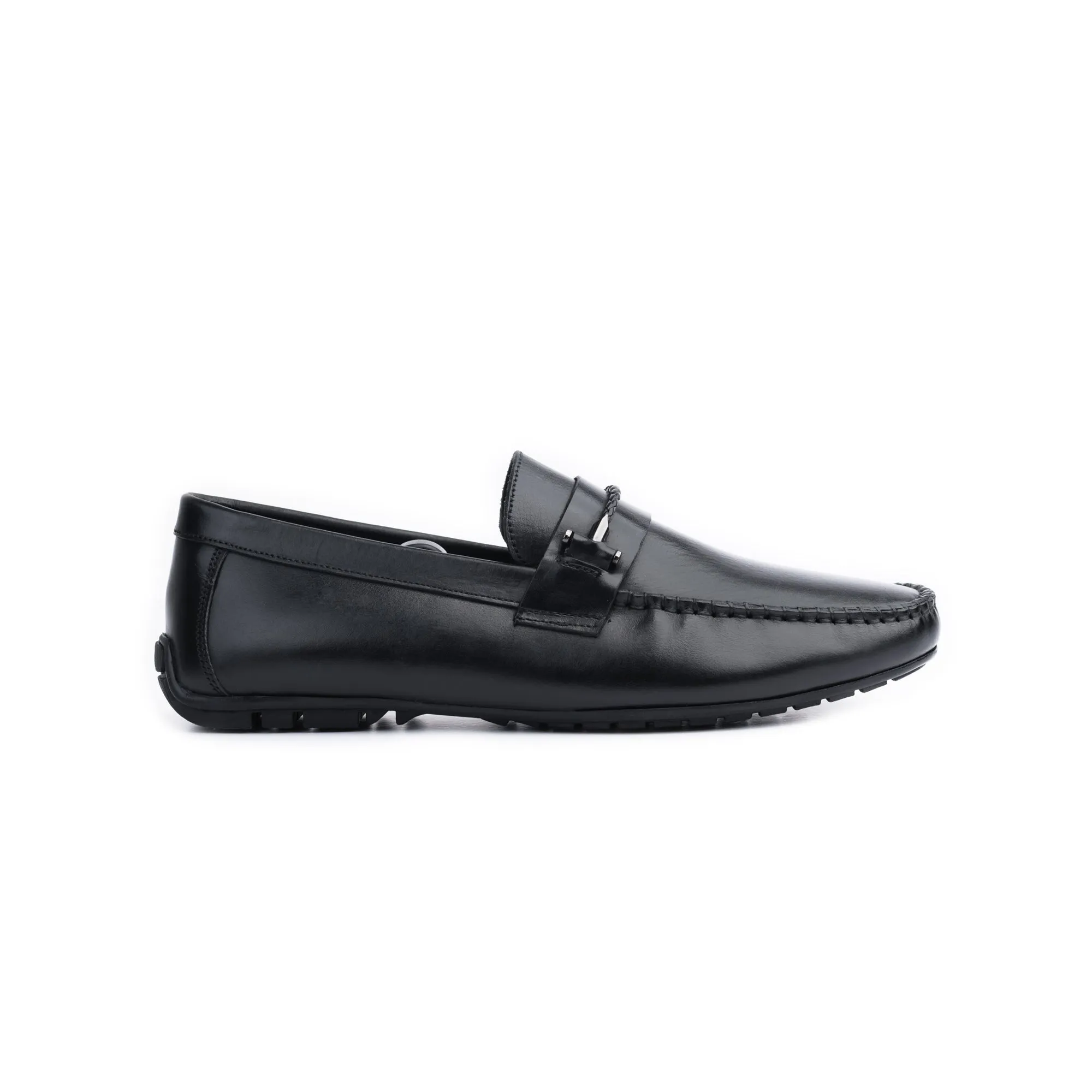 Horse Bit Buckle Moccasin - Black