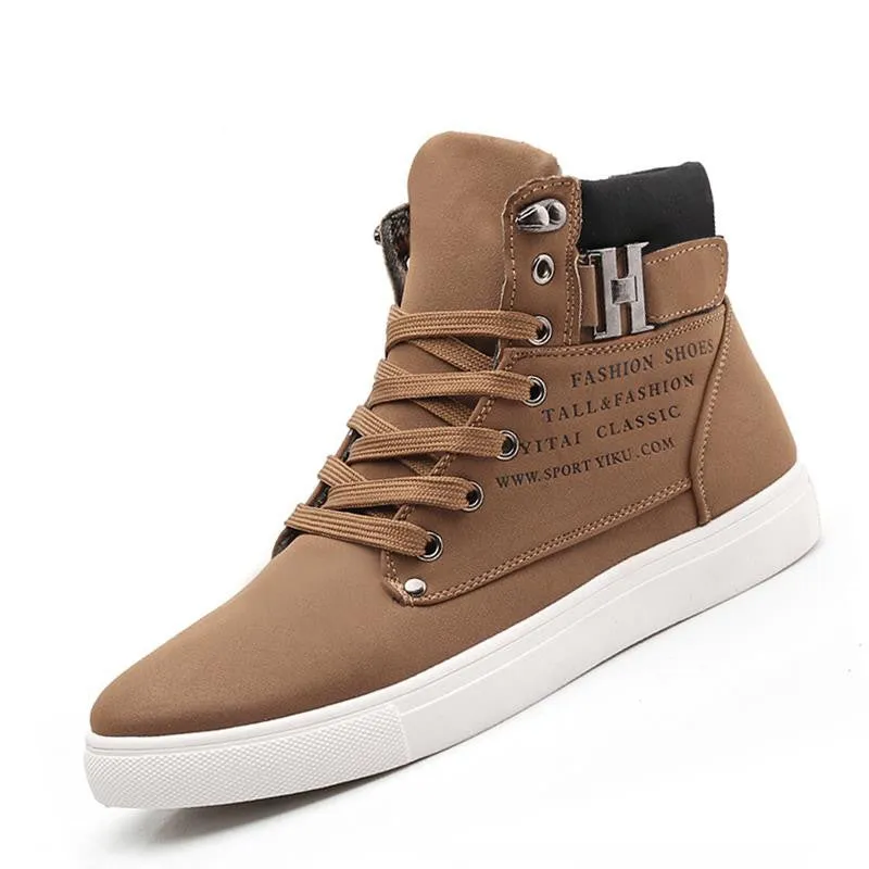 Hot Men Shoes Sapatos Tenis Masculino Male Fashion Spring Autumn Leather Shoe For Men Casual High Top Shoes Canvas Sneakers