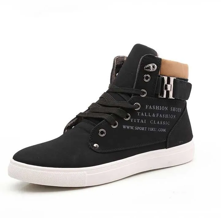 Hot Men Shoes Sapatos Tenis Masculino Male Fashion Spring Autumn Leather Shoe For Men Casual High Top Shoes Canvas Sneakers