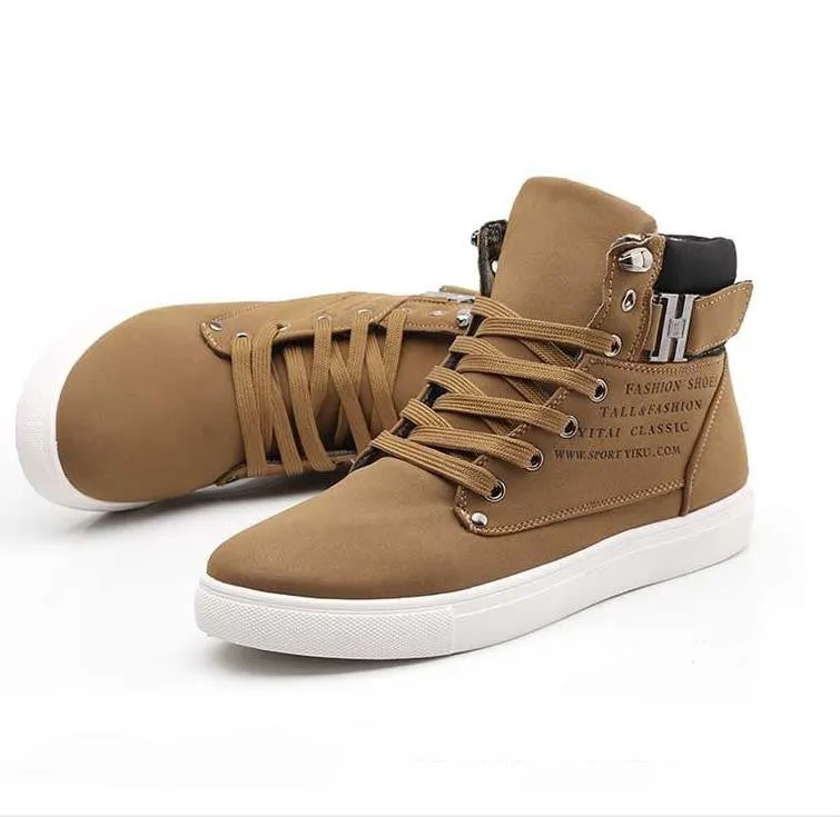 Hot Men Shoes Sapatos Tenis Masculino Male Fashion Spring Autumn Leather Shoe For Men Casual High Top Shoes Canvas Sneakers