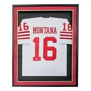 Joe Montana San Francisco Signed Framed White Football Jersey JSA