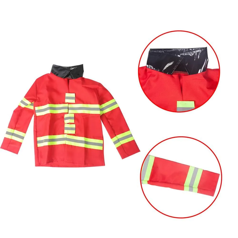 Kids Fireman Costume Toy for Kids with Complete Firefighter Accessories