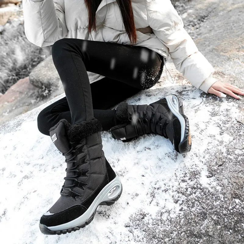 Lace-up Mid-Calf Ergonomic Winter Snow Boots for Women