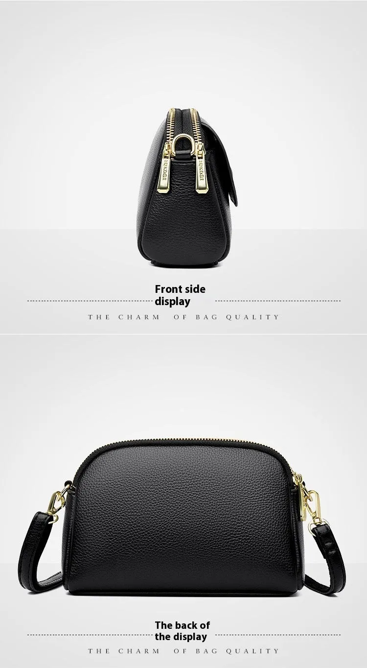 Lightweight Soft Leather One-shoulder Crossbody Bag