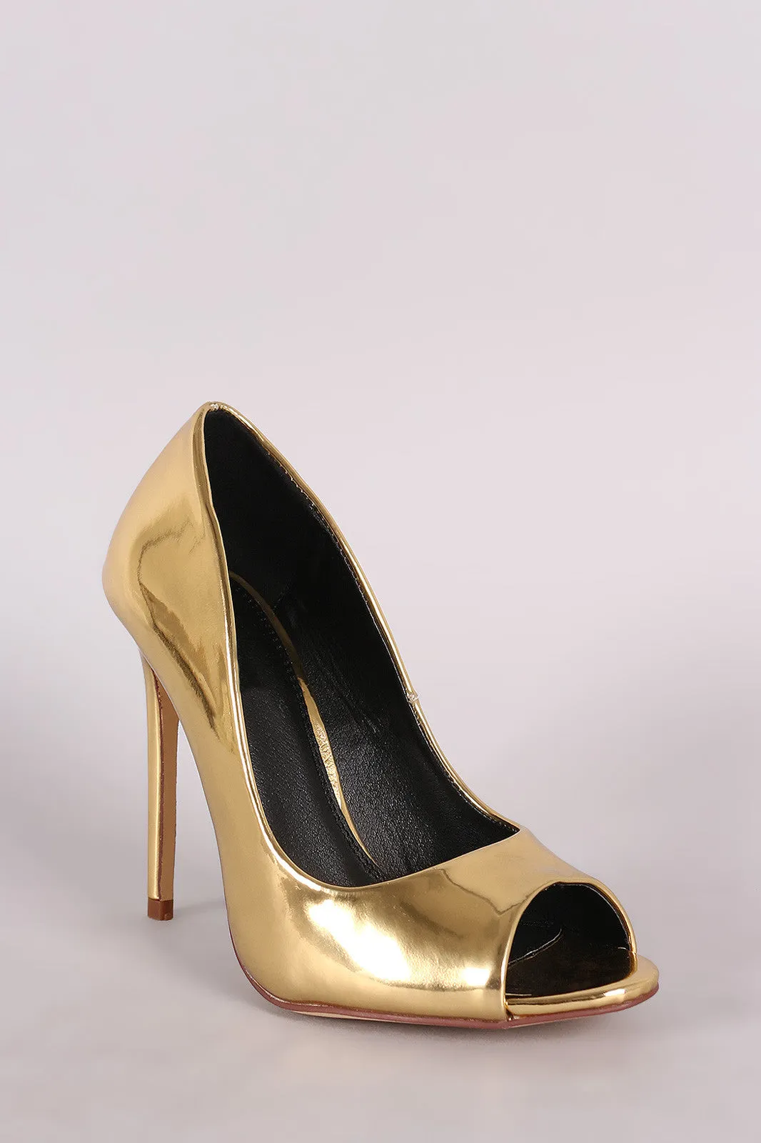 Liliana Glossy Peep Toe Stiletto Pump