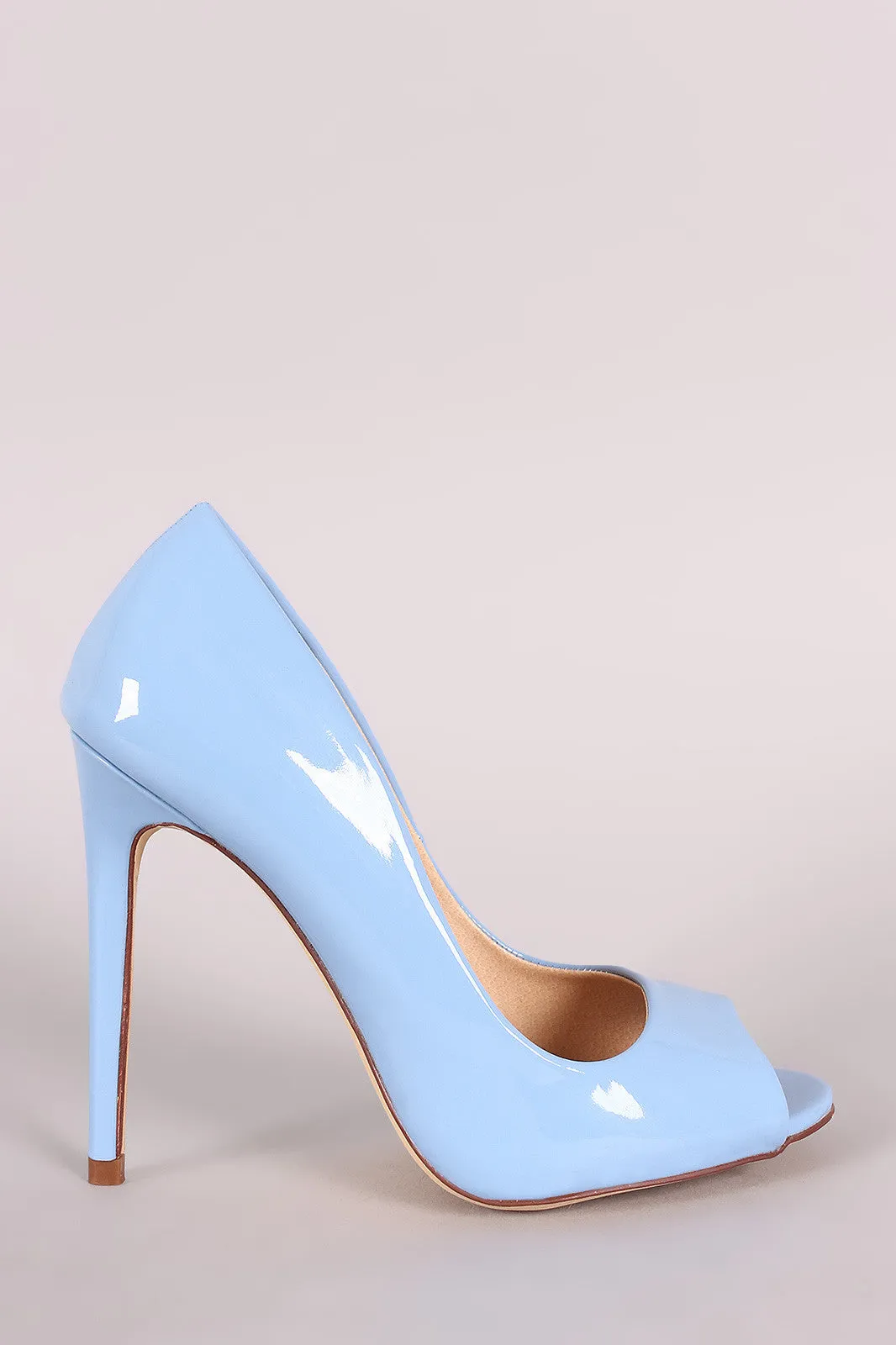 Liliana Glossy Peep Toe Stiletto Pump