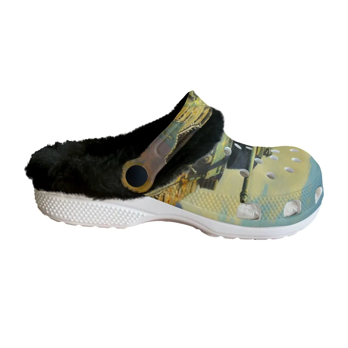 Mc#25 Men's Classic Clogs with Fleece, tank print