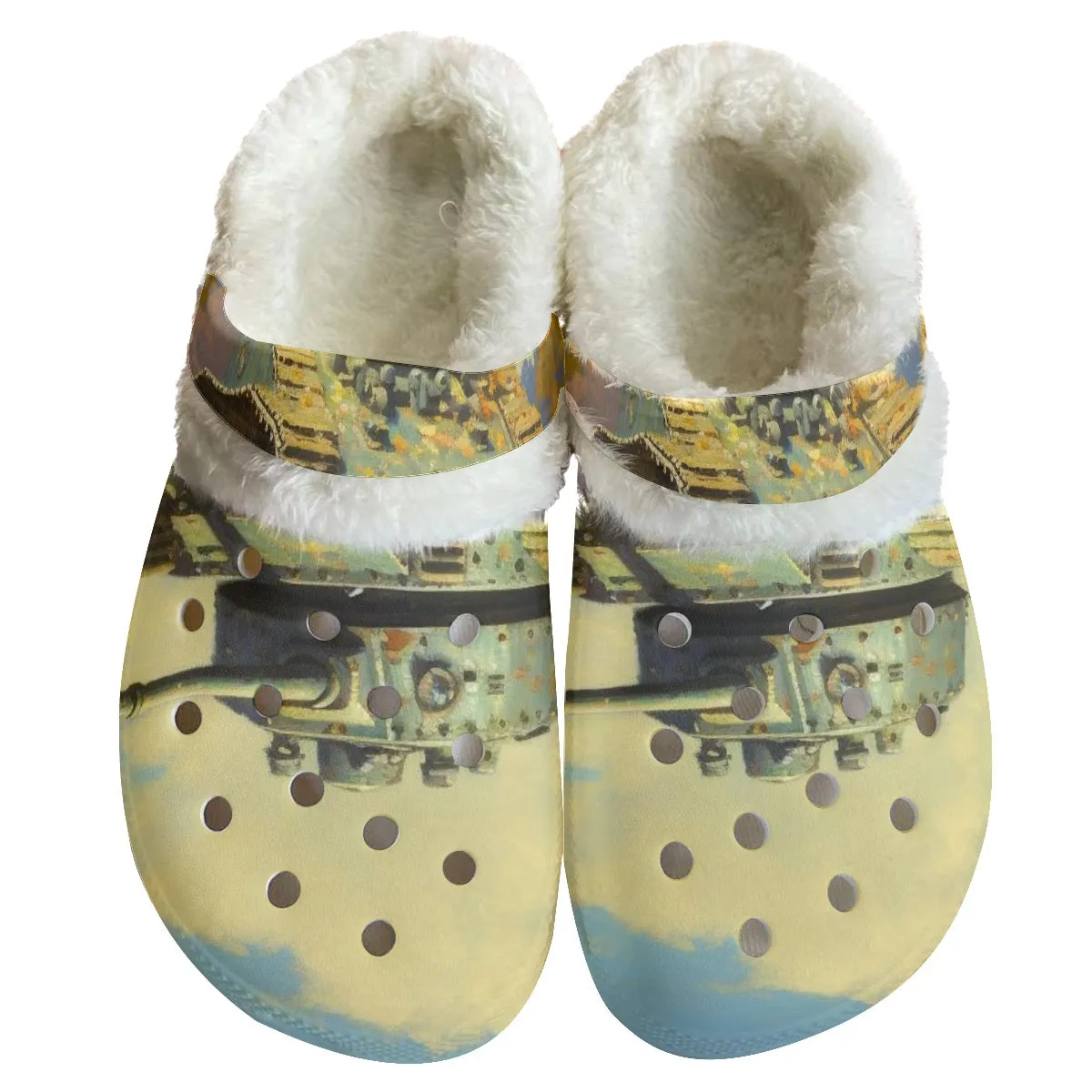 Mc#25 Men's Classic Clogs with Fleece, tank print