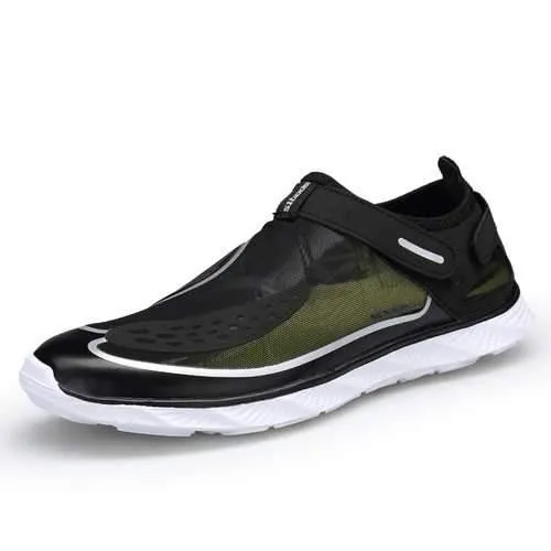 Men Lightweight Breathable Hook Loop Mesh Sneakers