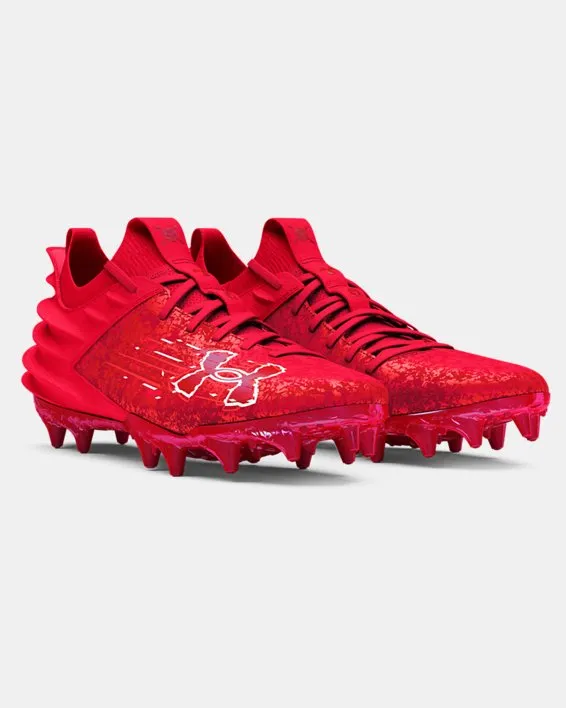 Men's UA Blur 2 MC Suede Football Cleat - Red/Beta