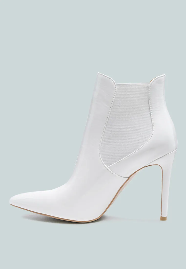 MOLINA High Heeled Chelsea Boot In White