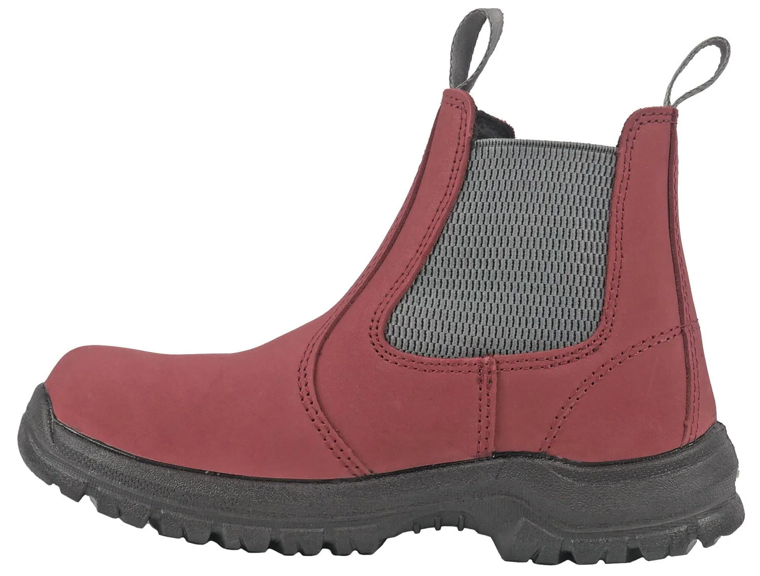 Moxie Trades Womens Angelina Red Leather Full-Grain Nubuck Work Boots