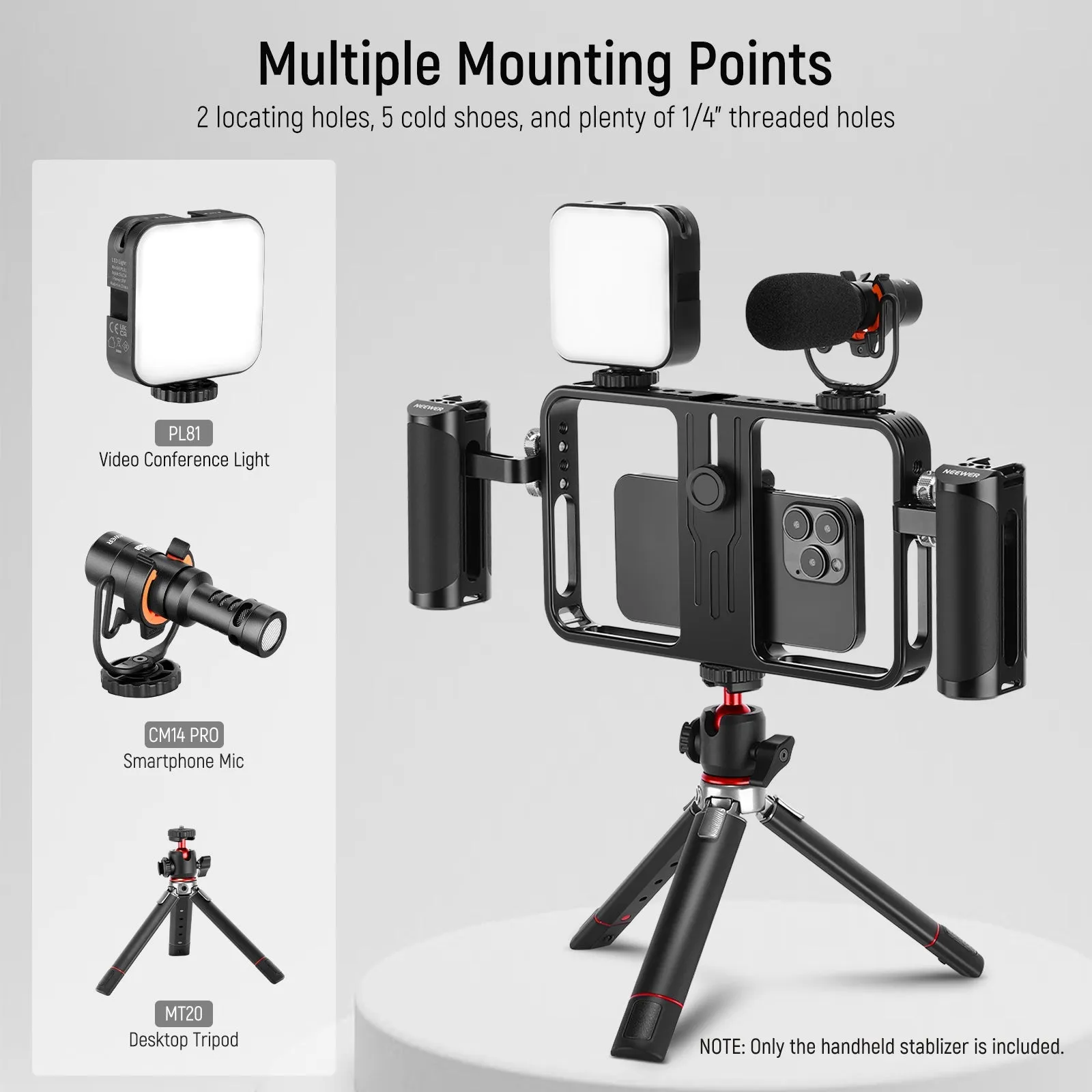 NEEWER Phone Stabilizer Video Rig Kit(CG100   VS105)