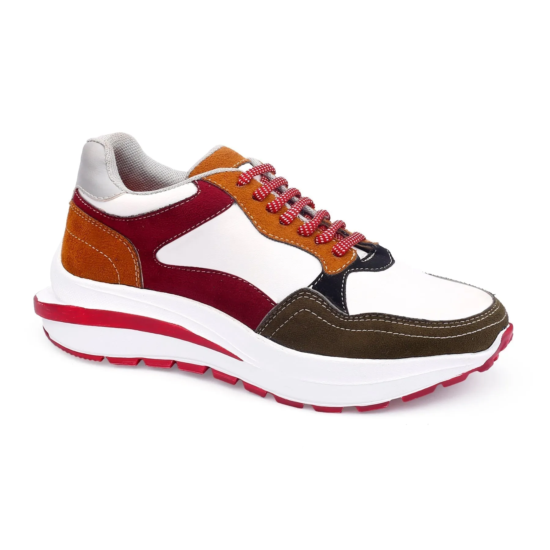 New Latest Women's Pu Leather Material Casual Running Lace up Shoes