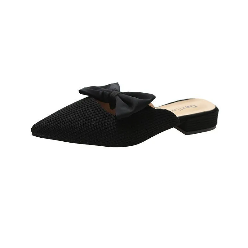 New Summer Thick-heel Pointed Sandals Lazy Mules