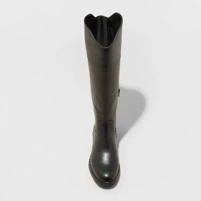 New - Women's Sienna Tall Dress Boots - A New Day Black 6