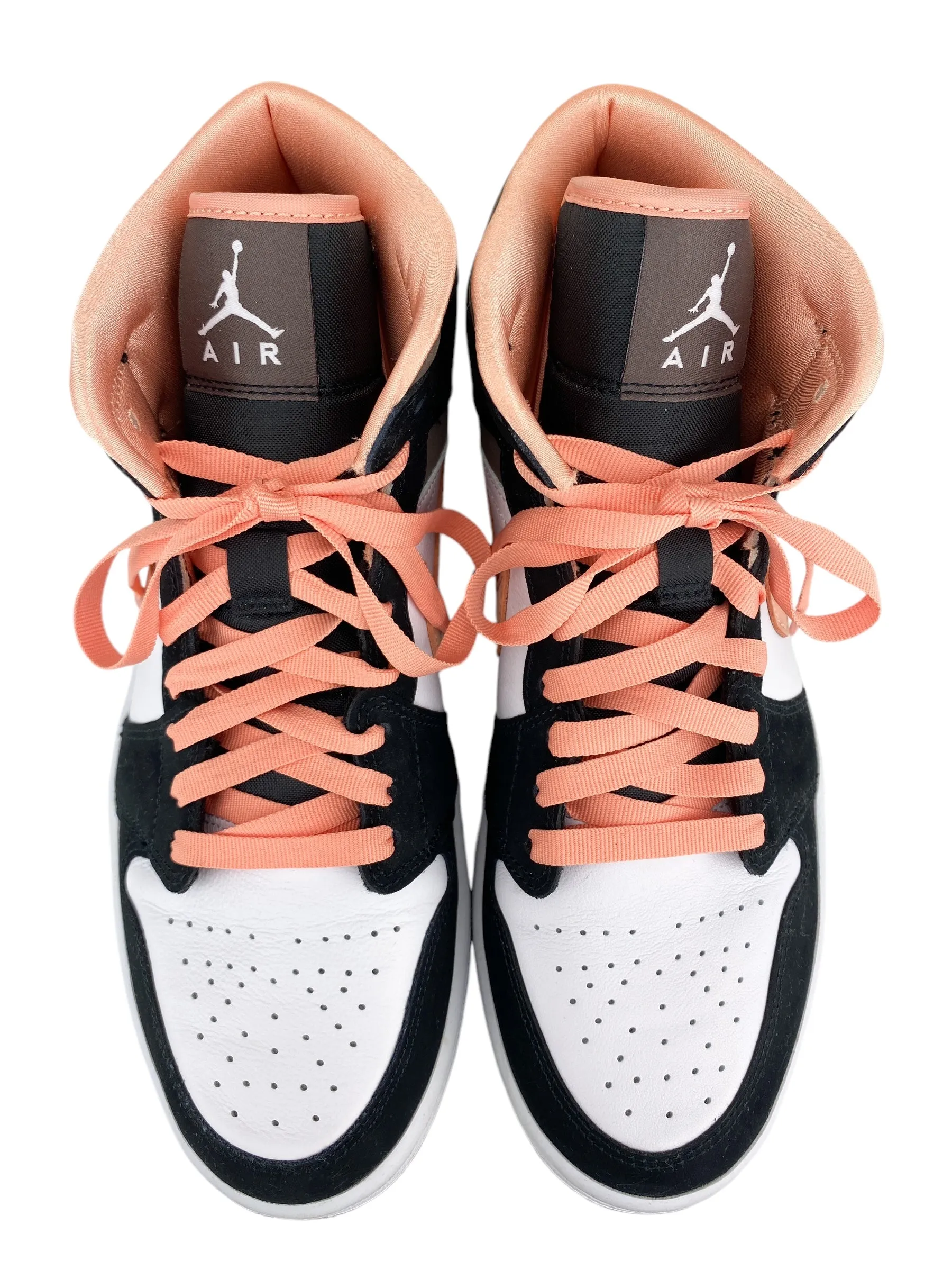 Nike Women's Air Jordan 1 MID SE White Apricot Agate Black Size 9.5 (fits like 9)