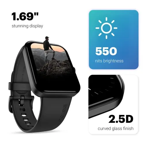 Noise Pulse Go Buzz Smart Watch with Advanced Bluetooth Calling, 1.69" TFT Display, SpO2, 100 Sports Mode with Auto Detection, Upto 7 Days Battery (2 Days with Heavy Calling) - Mist Grey