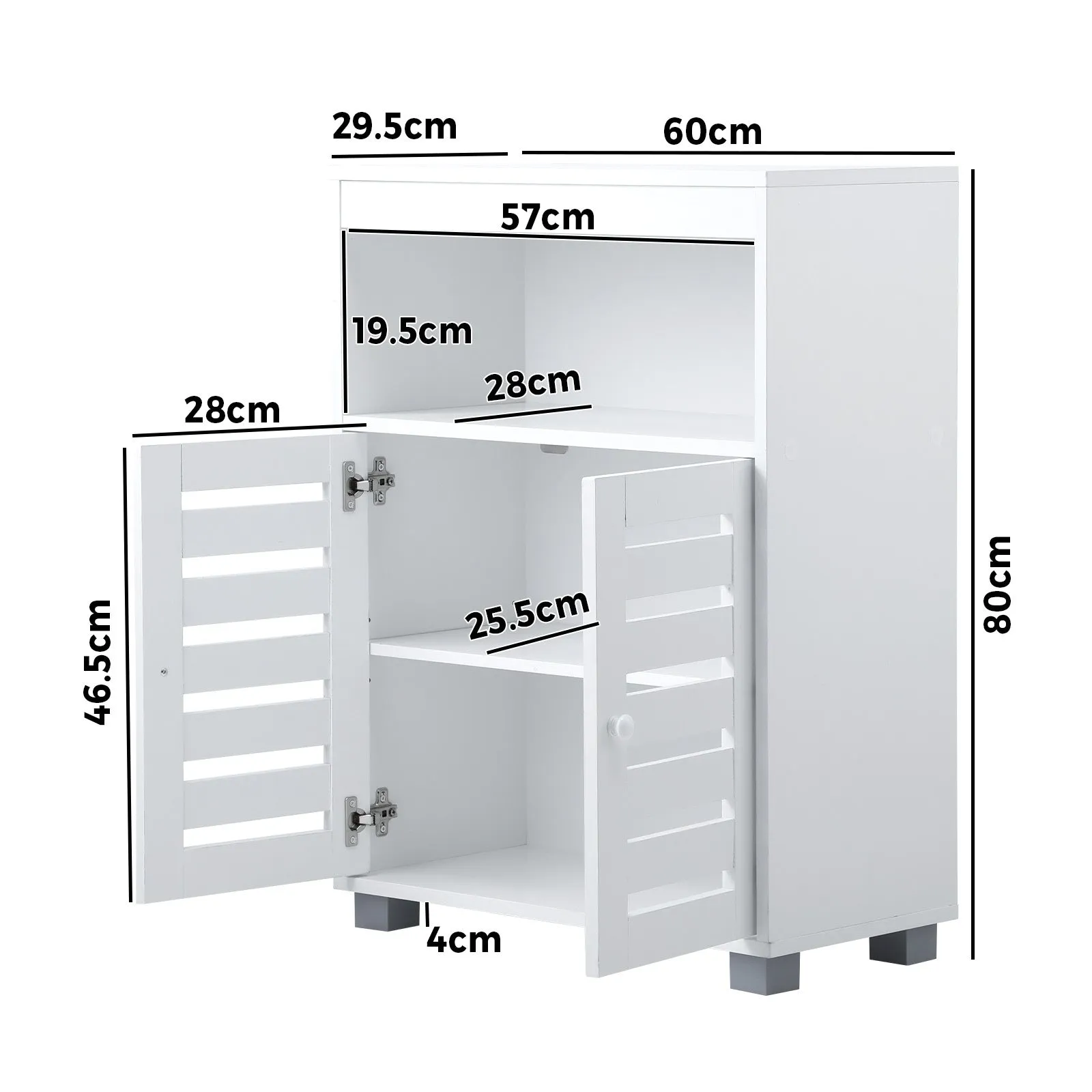 Oikiture Shoe Rack Shoes Storage Cabinet Organiser Shelf 2 Doors White