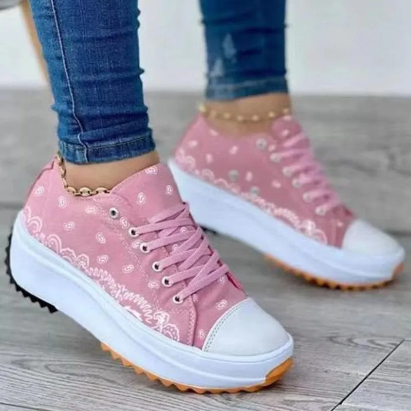 Pattern Canvas Women Sneakers Casual Sport Shoes