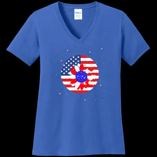 Petal Flag Women's V-Neck Tee - Ships from The US