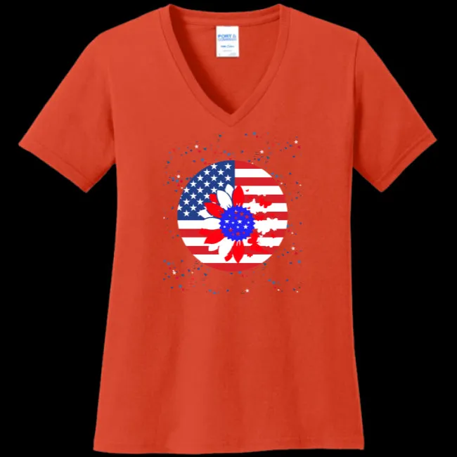 Petal Flag Women's V-Neck Tee - Ships from The US