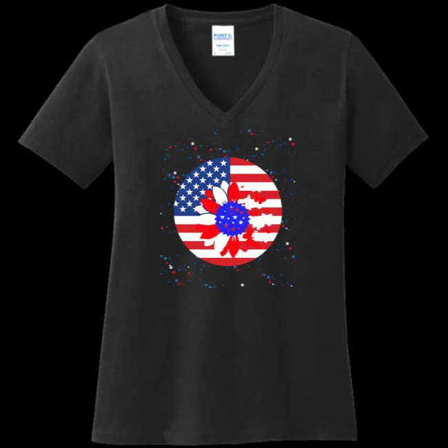 Petal Flag Women's V-Neck Tee - Ships from The US