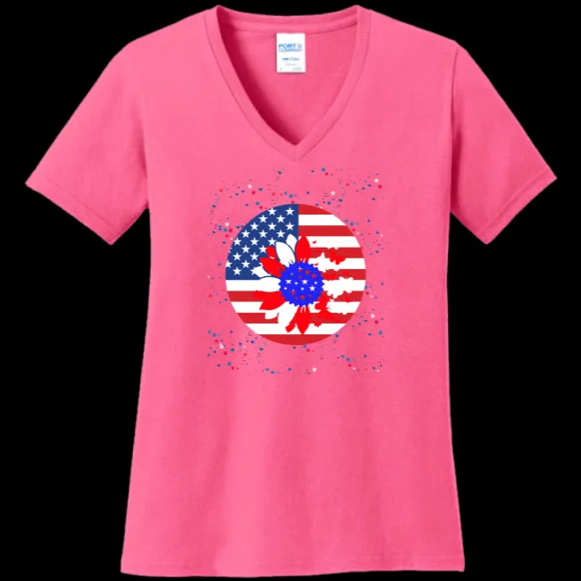 Petal Flag Women's V-Neck Tee - Ships from The US