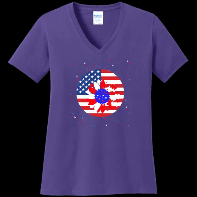 Petal Flag Women's V-Neck Tee - Ships from The US