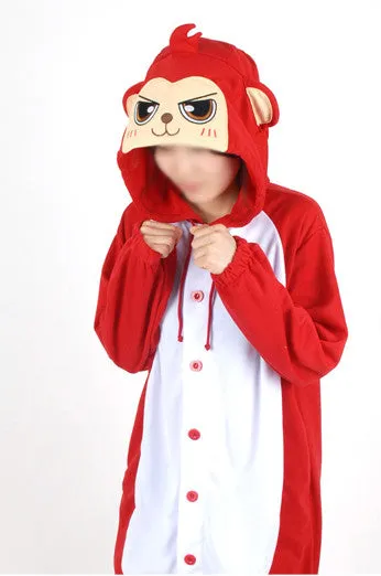 PITaPATs onesie animal jumpsuit costume - long sleeve red monkey