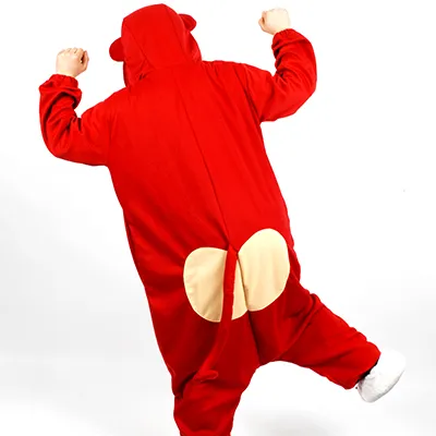 PITaPATs onesie animal jumpsuit costume - long sleeve red monkey