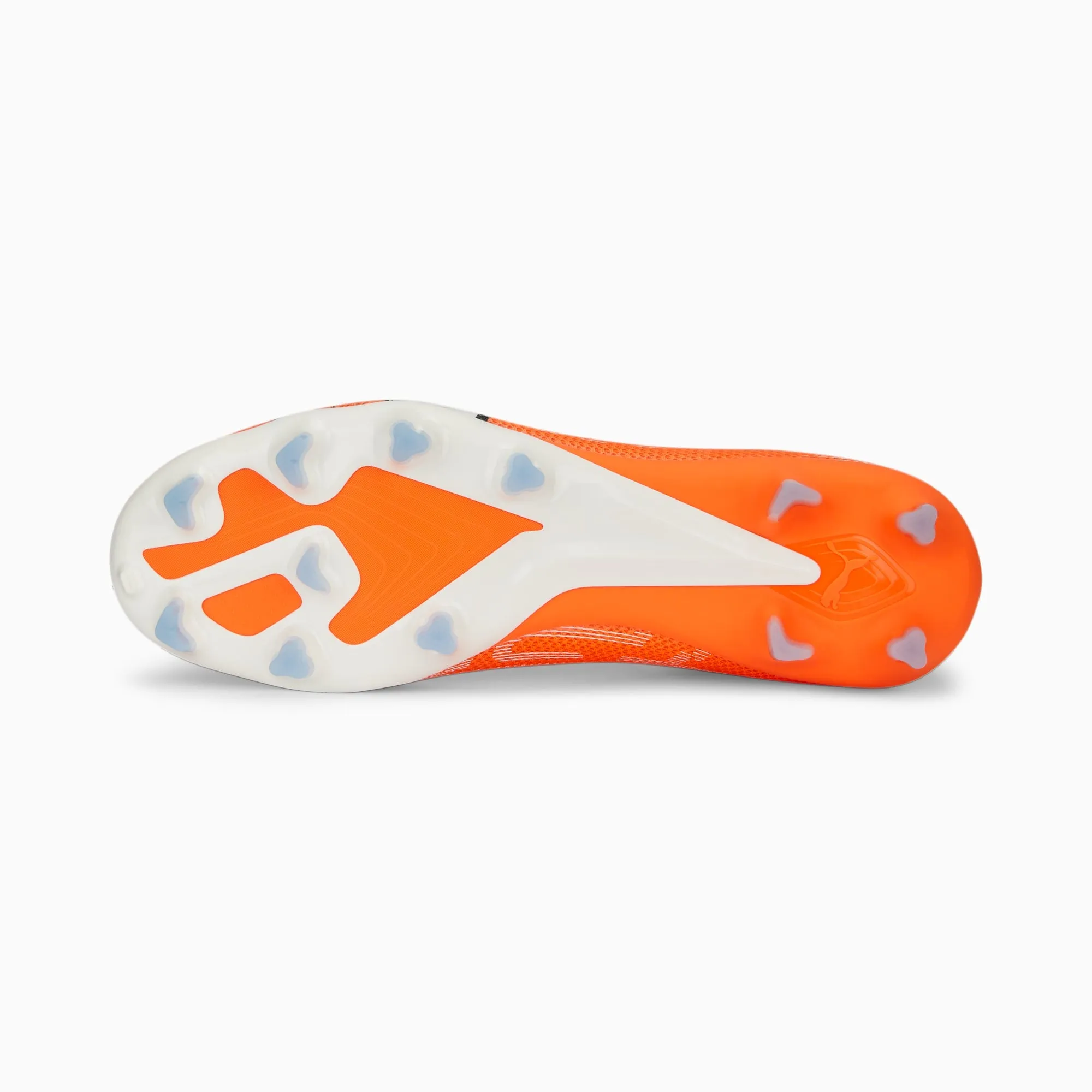 Puma Ultra Match  Lace Less FG/AG Soccer Cleats 107243 01  ULTRA ORANGE-PUMA WHITE-BLUE GLIMMER