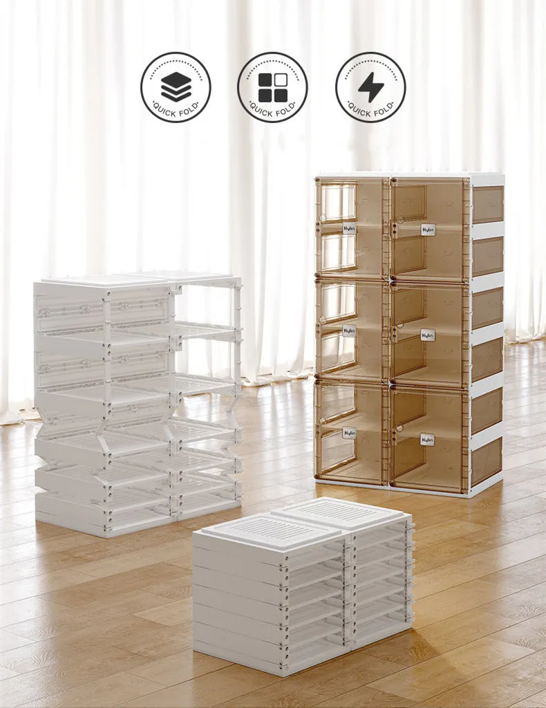 QuickFold 2 Column 7 Grids Folding Shoe Cabinet, Kylin