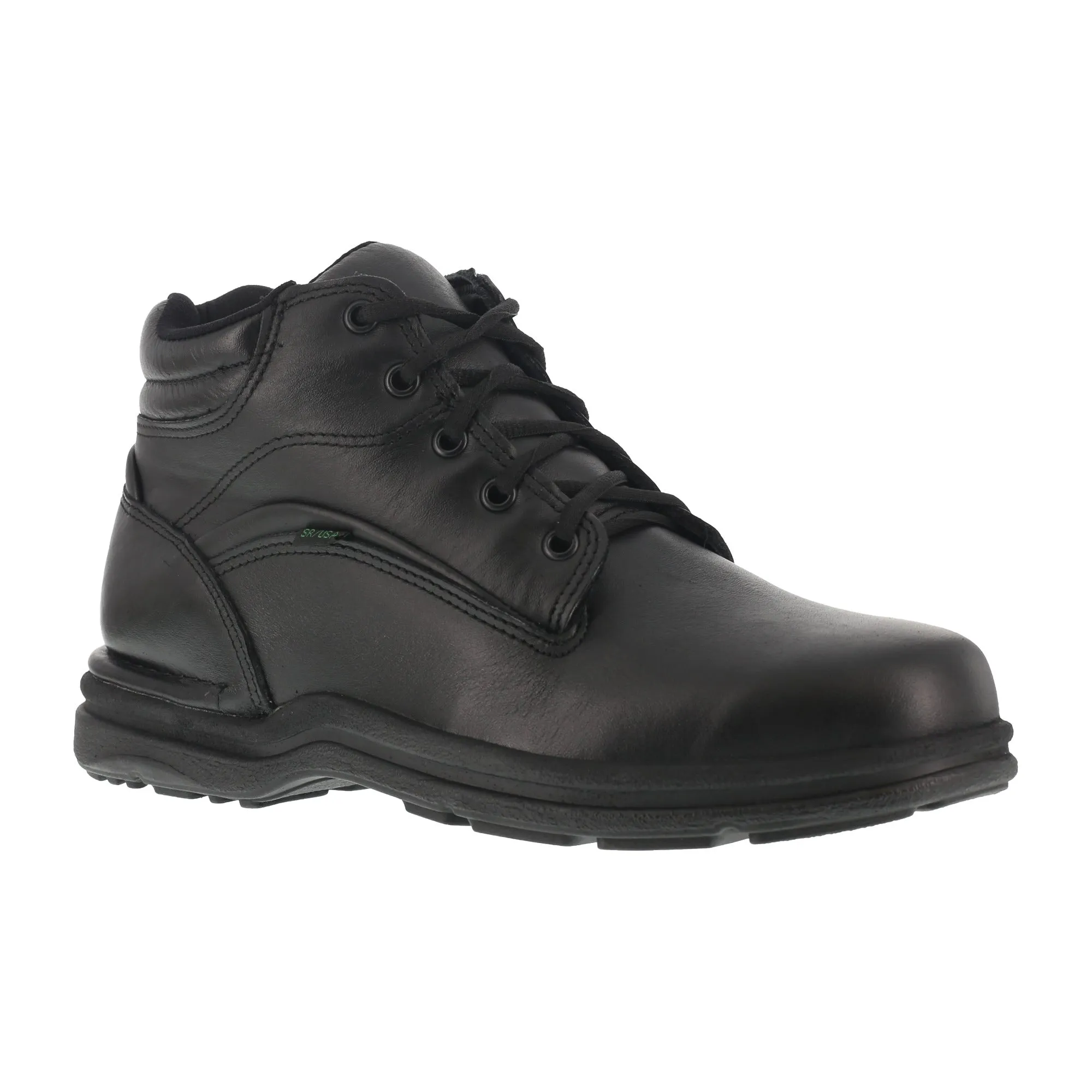 Rockport Mens Black Leather Work Boots Postwalk Water Resistant Sport