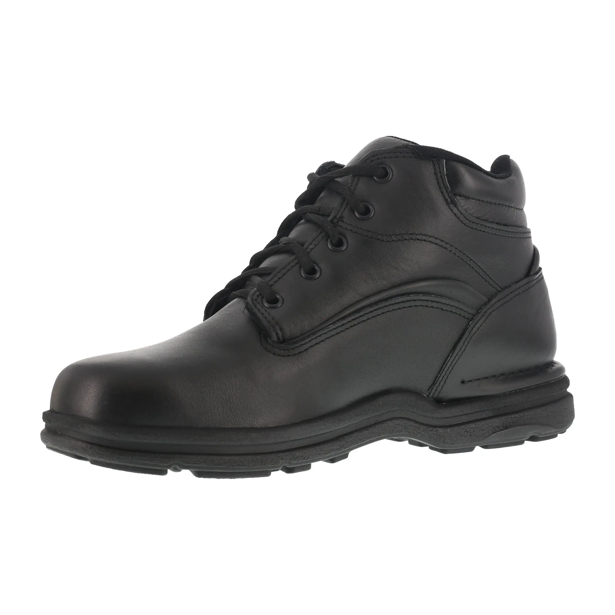 Rockport Mens Black Leather Work Boots Postwalk Water Resistant Sport