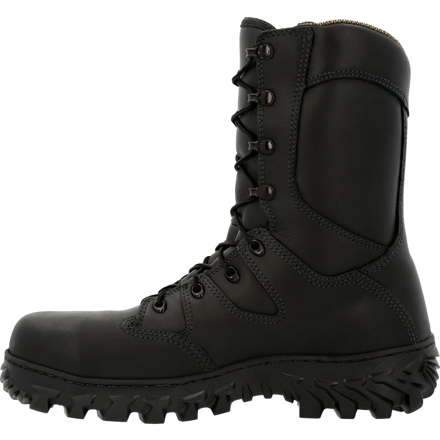 Rocky Mens Black Leather Code Red Rescue CT Firefighter Boots