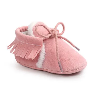 Romirus Winter PU Outdoor suede Leather Baby moccasins Shoes infant anti-slip first walker soft soled Newborn Baby boy Boots