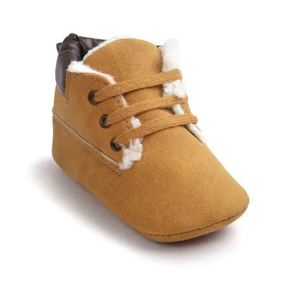 Romirus Winter PU Outdoor suede Leather Baby moccasins Shoes infant anti-slip first walker soft soled Newborn Baby boy Boots